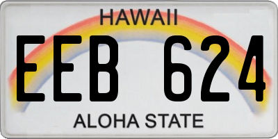 HI license plate EEB624