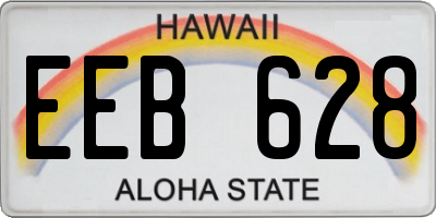HI license plate EEB628