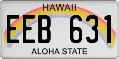 HI license plate EEB631