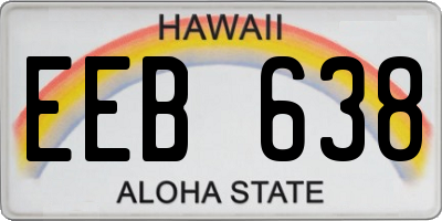 HI license plate EEB638