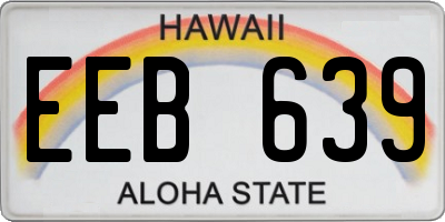 HI license plate EEB639