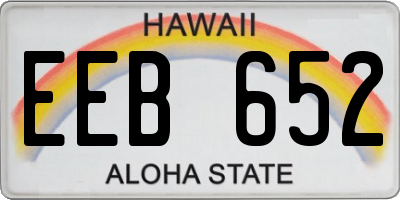 HI license plate EEB652
