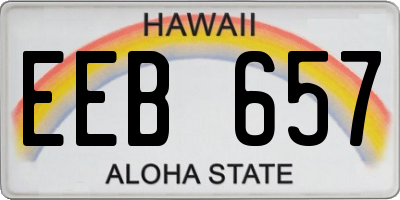 HI license plate EEB657