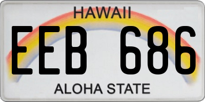 HI license plate EEB686