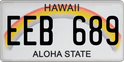 HI license plate EEB689