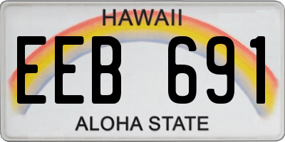 HI license plate EEB691