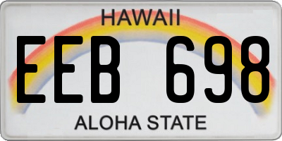 HI license plate EEB698