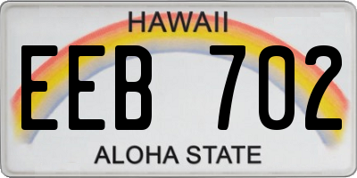 HI license plate EEB702