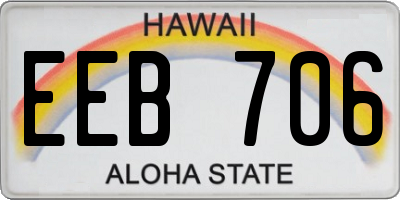 HI license plate EEB706