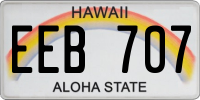 HI license plate EEB707