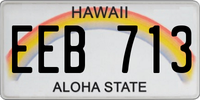 HI license plate EEB713