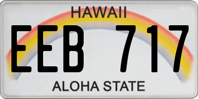 HI license plate EEB717