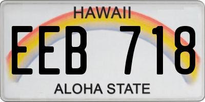 HI license plate EEB718