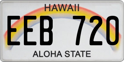 HI license plate EEB720