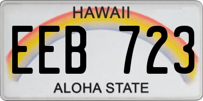 HI license plate EEB723