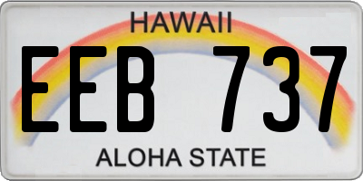 HI license plate EEB737