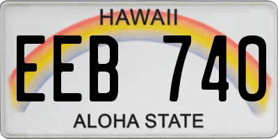 HI license plate EEB740