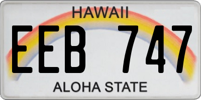 HI license plate EEB747