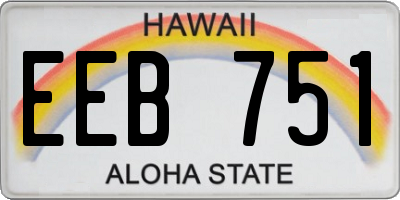 HI license plate EEB751
