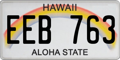 HI license plate EEB763