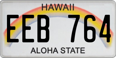 HI license plate EEB764