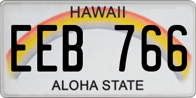 HI license plate EEB766