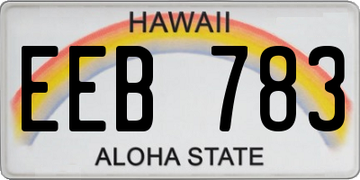 HI license plate EEB783