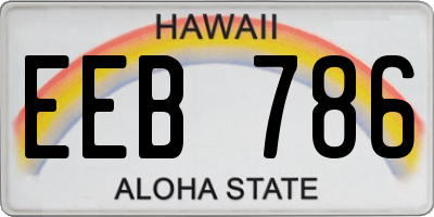 HI license plate EEB786