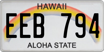 HI license plate EEB794