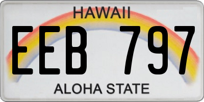HI license plate EEB797
