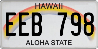 HI license plate EEB798