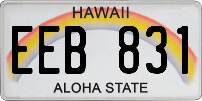 HI license plate EEB831