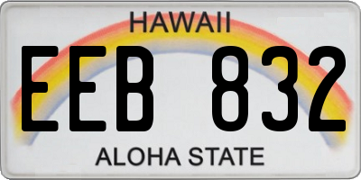 HI license plate EEB832