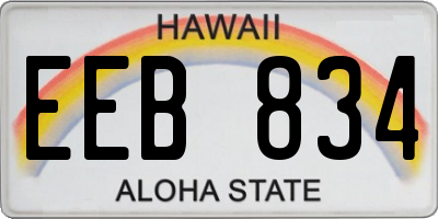 HI license plate EEB834