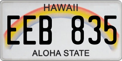 HI license plate EEB835