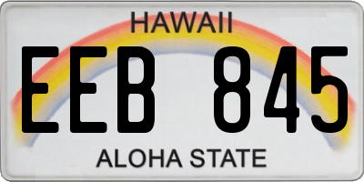 HI license plate EEB845