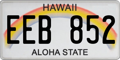 HI license plate EEB852