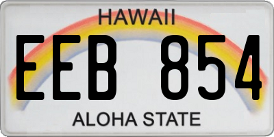 HI license plate EEB854