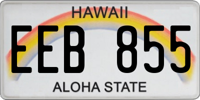 HI license plate EEB855