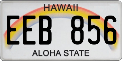HI license plate EEB856