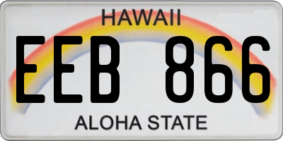 HI license plate EEB866