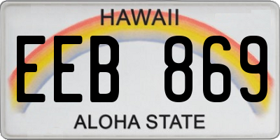 HI license plate EEB869