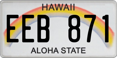 HI license plate EEB871