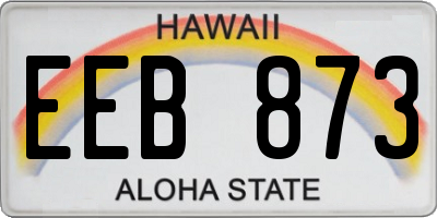 HI license plate EEB873