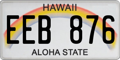 HI license plate EEB876