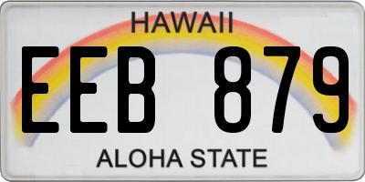HI license plate EEB879