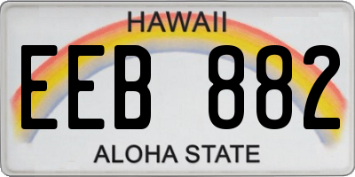 HI license plate EEB882