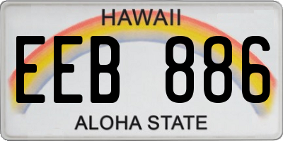 HI license plate EEB886