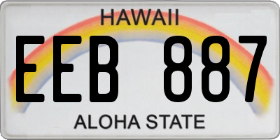 HI license plate EEB887