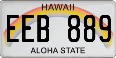 HI license plate EEB889